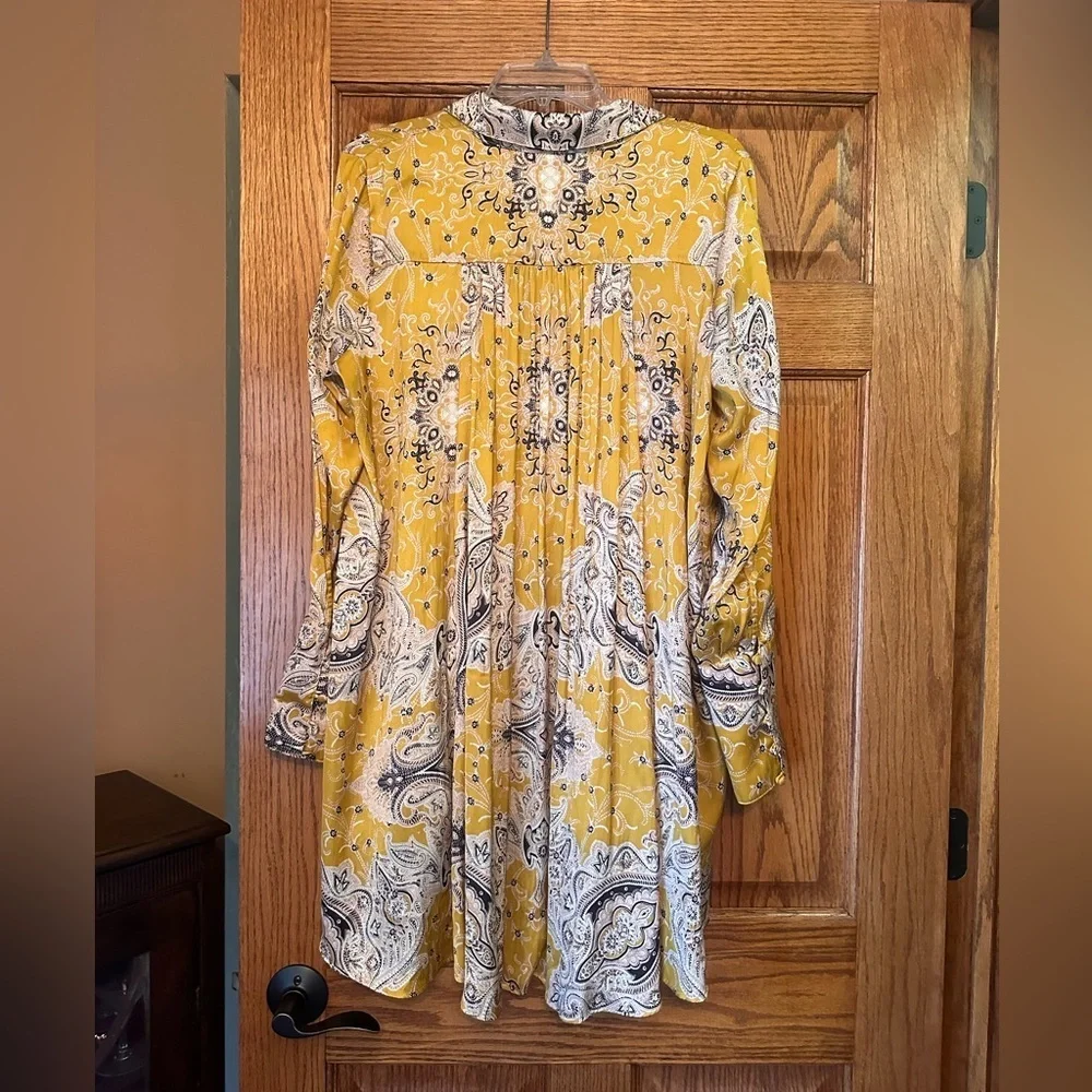 Free People Yellow Paisley Tunic Blouse - Picture 2 of 11